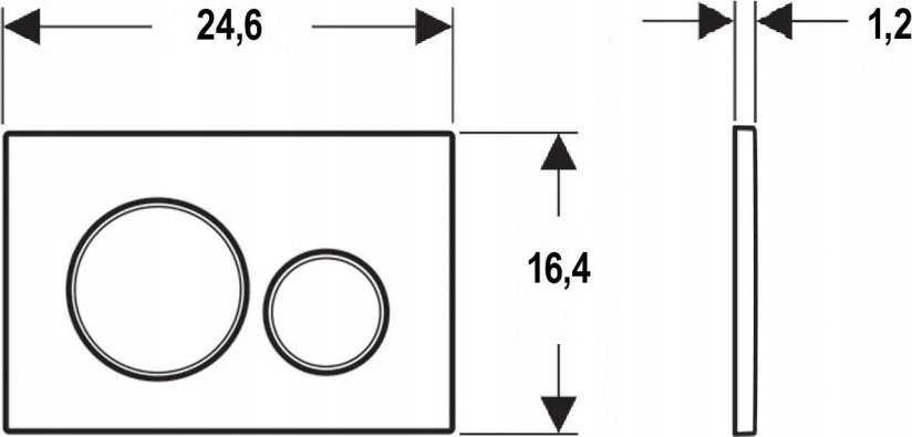 Geberit taustiņš Sigma20 New, 246x164 mm, balts/matēts balts
