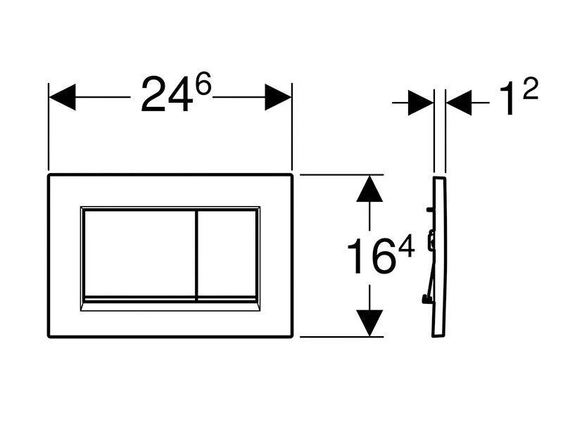 Geberit Sigma30 nuleidimo plokštelė dvigubo nuleidimo sistemai, matinė juoda/chromuota 115.883.14.1