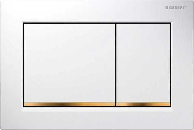 Geberit taustiņš Sigma30, 246x164 mm, balts/zelts/balts