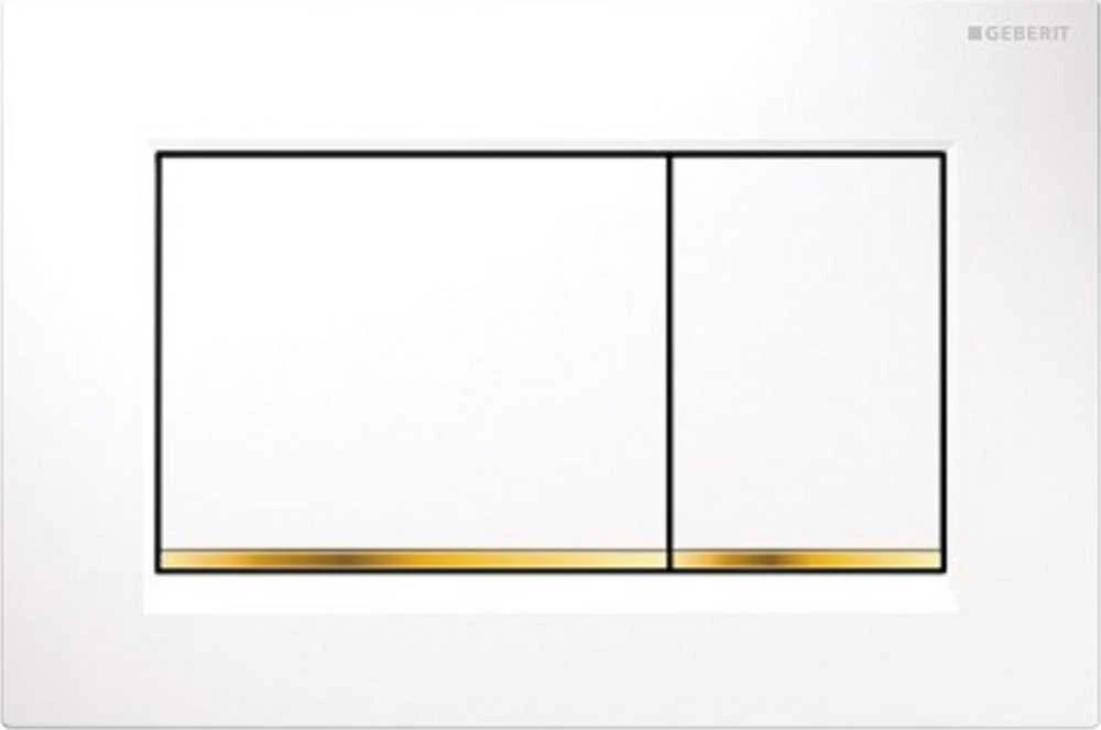 Geberit taustiņš Sigma30, 246x164 mm, balts/zelts/balts