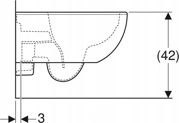 Geberit unitazas Geberit Selnova Premium Pakabinamas unitazas, piltuvas, B36cm, H33cm, T53cm, paslėpti tvirtinimai, be apvado [6]