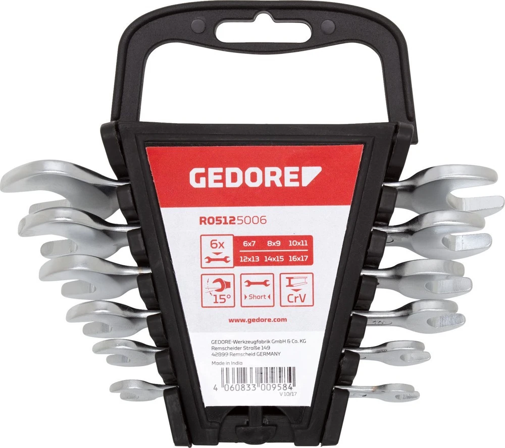 Gedore GEDORE red Double open-ended Spanner Set 12-pieces short