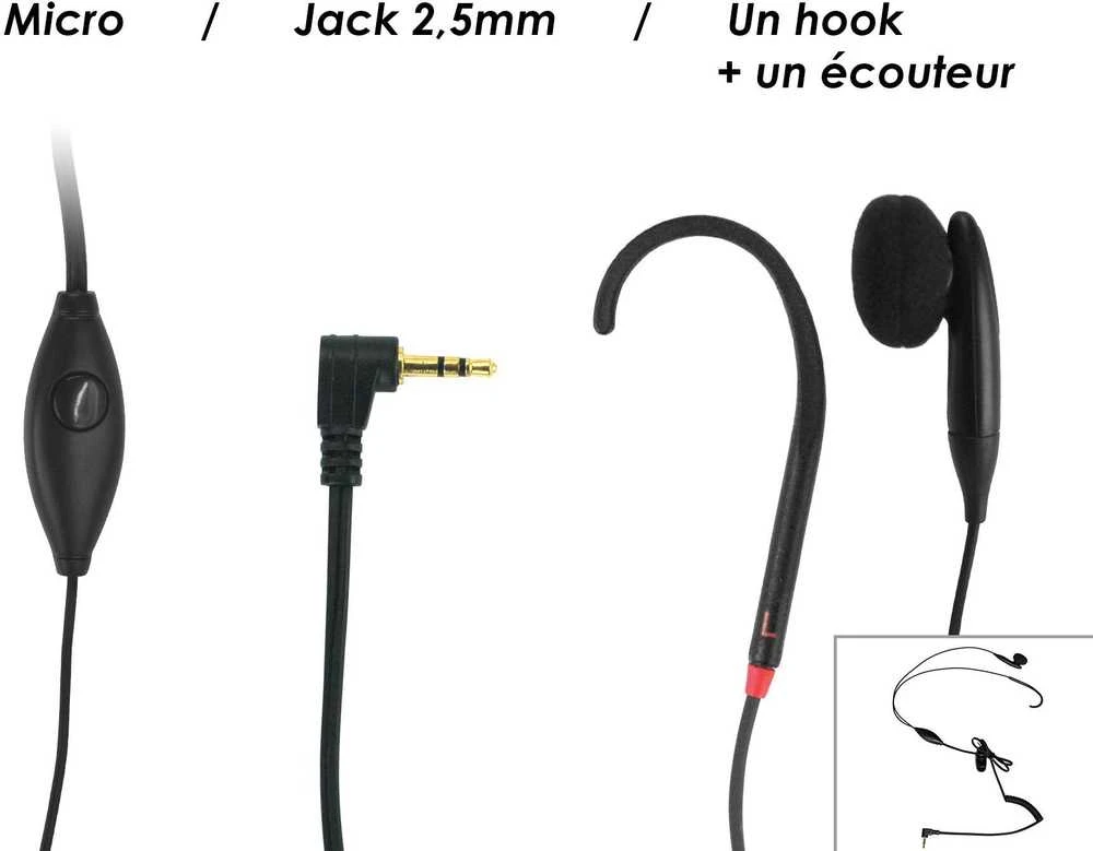 Geemarc CL Hook 5 laidas su 2,5 mm jungtimi ir lankeliu