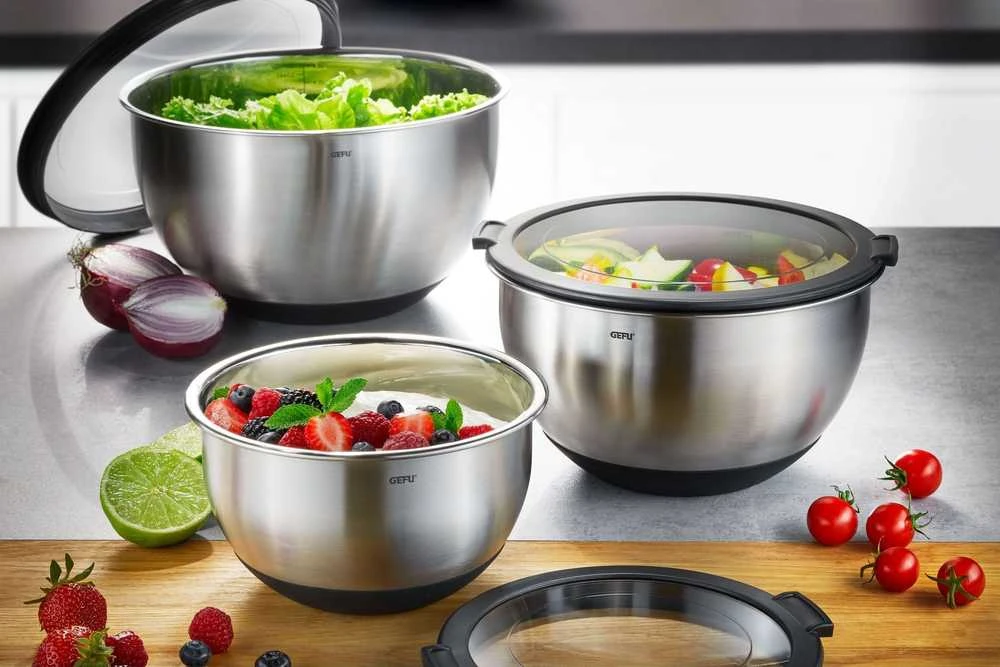 SET OF 2 BOWLS WITH LID GEFU MUOVO G-35055
