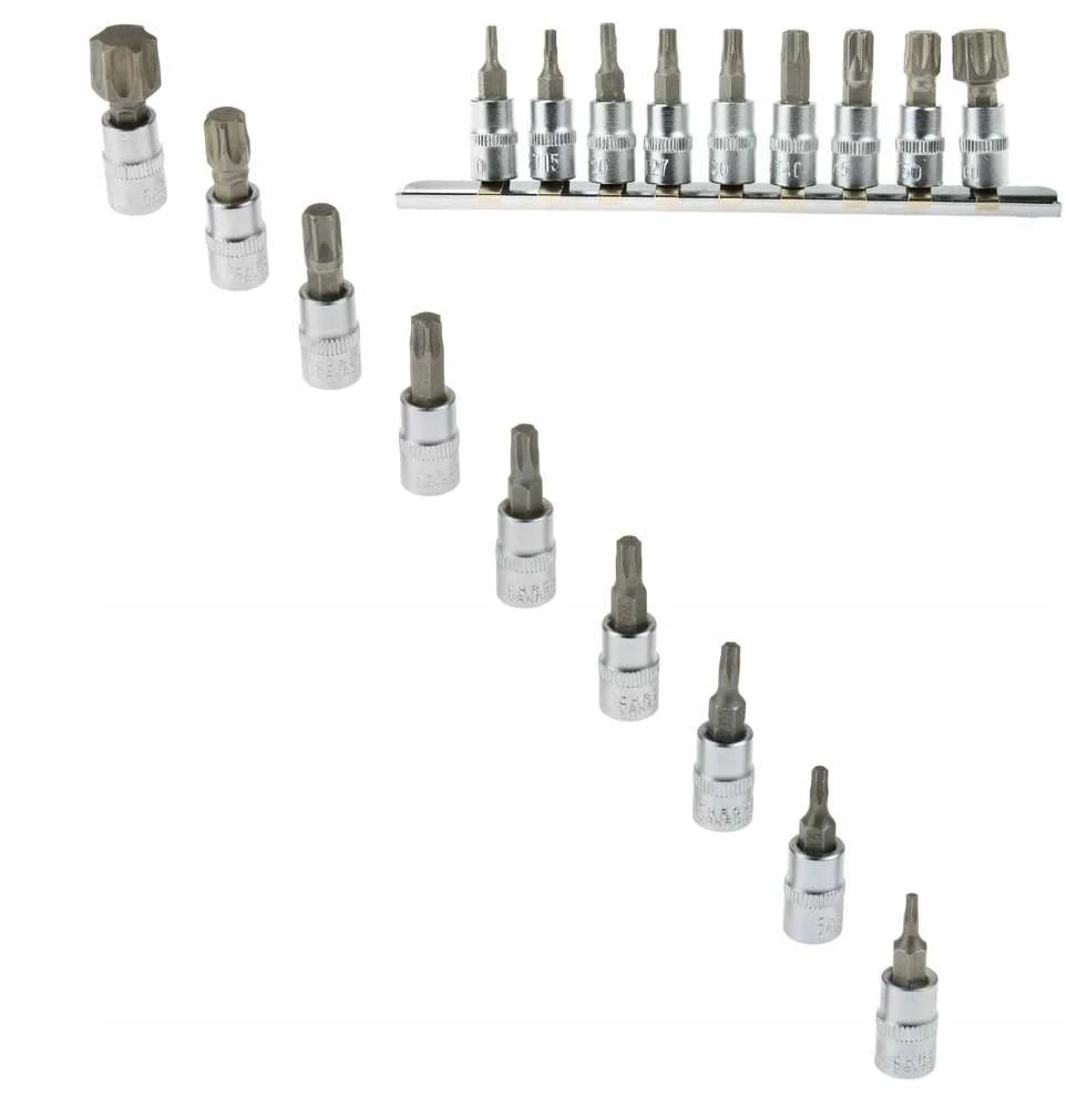 Geko 9 dalių „torx“ tipo T10-60 1/4" CRV (10/20) rinkinys