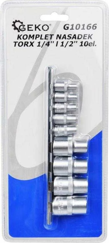 Geko 9EL.KPL.NASADEK TORX E4-16,1/4&1/2''NA LISTWIE GEKO(20) G10166 GEKO