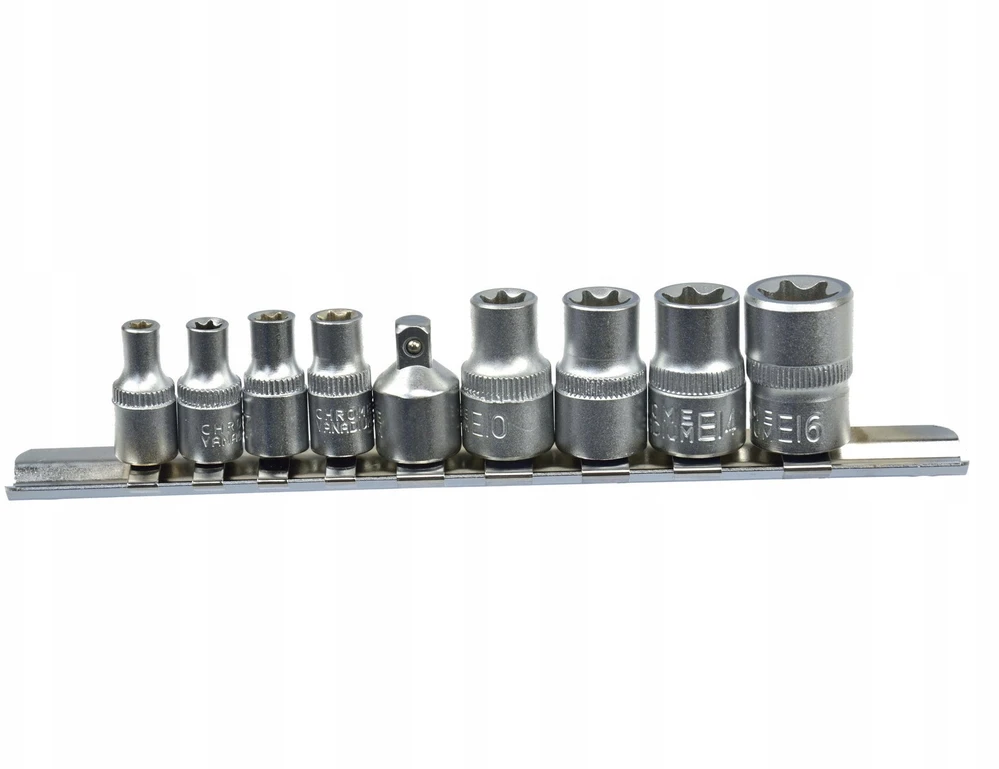 Geko 9el.kpl.nasadek torx E5-16,1/4&3/8''GEKO (50)