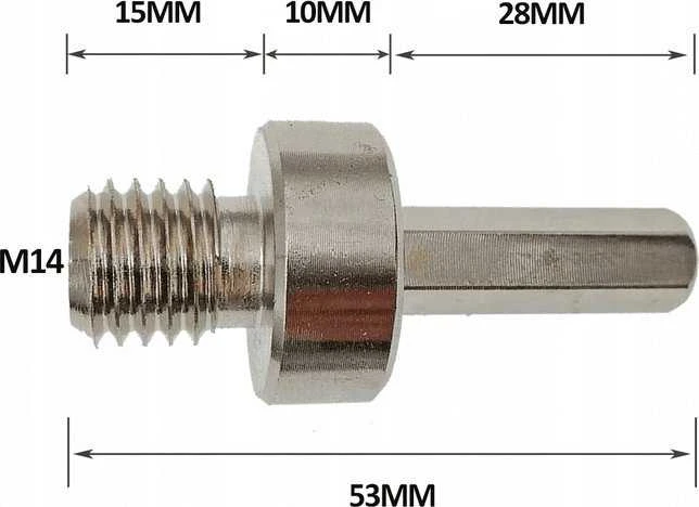 Grąžtas Geko adapteris atidarytuvams M14 - HEX (100)