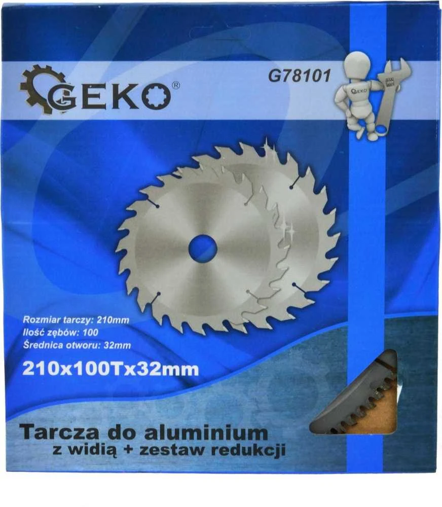 Geko aliuminio skydas su widia 210mmx100Tx32mm + reduktorius (25/50)