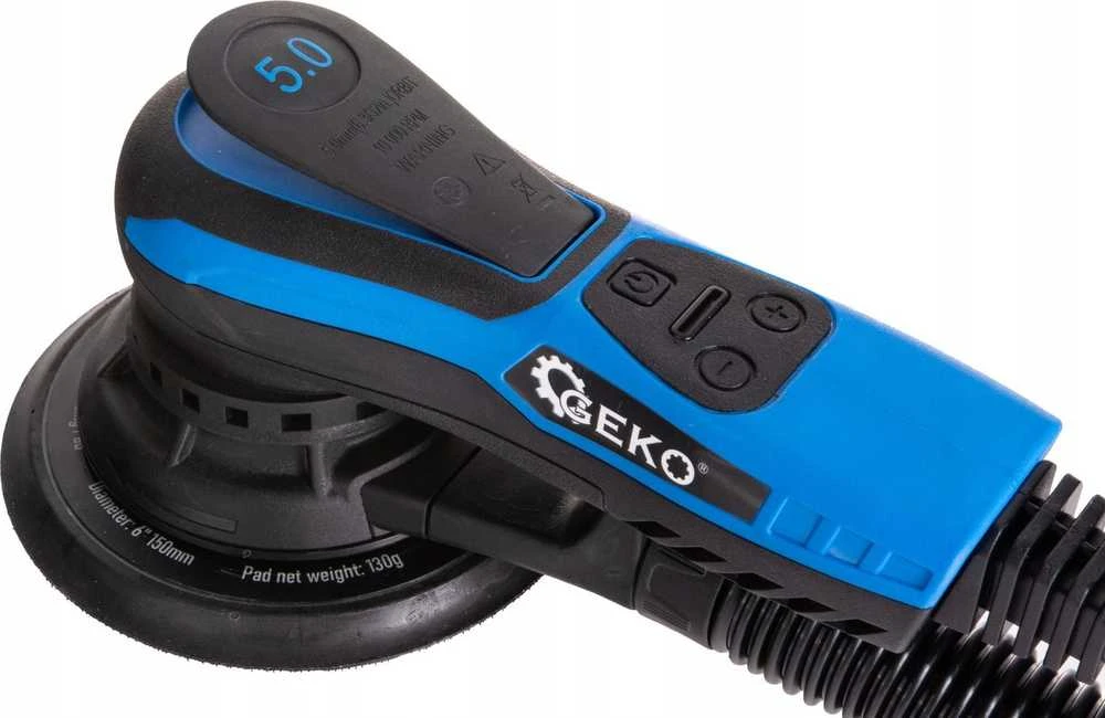 Geko bešepetis atsitiktinis orbitinis šlifuoklis 150 mm 350 W su greičio reguliatoriumi (6)