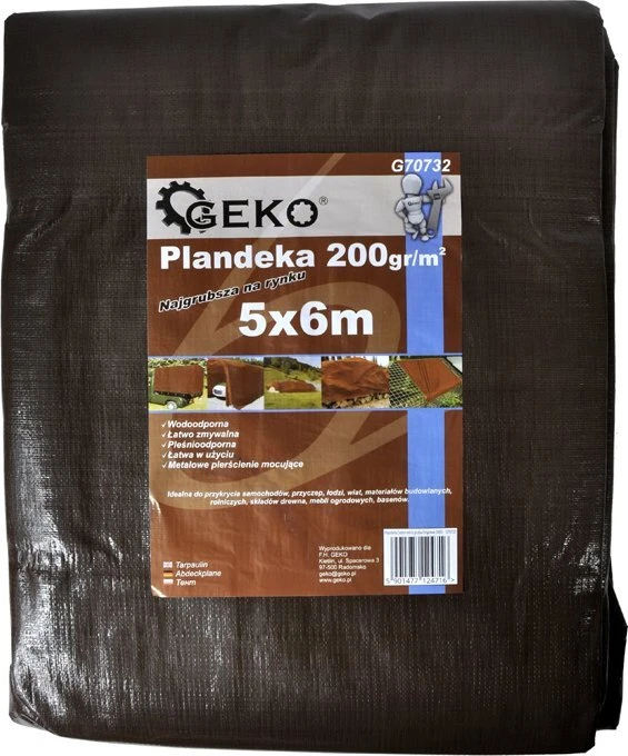 Geko brezentas Brezentas 6x12m ypač storas/rudas 200G (1)