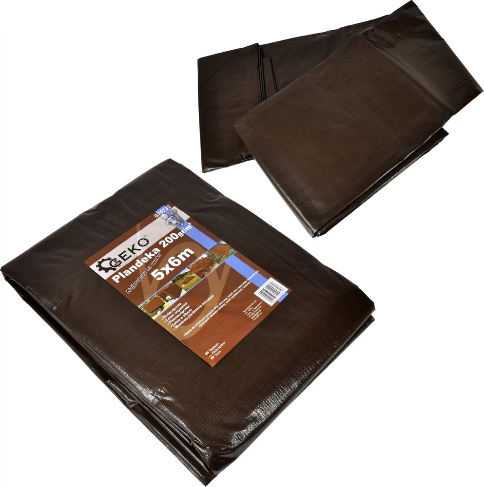 Geko brezentas Brezentas 6x12m ypač storas/rudas 200G (1)