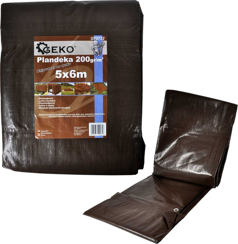 Geko brezentas ypač storas/rudas 200 g 2 x 3 m