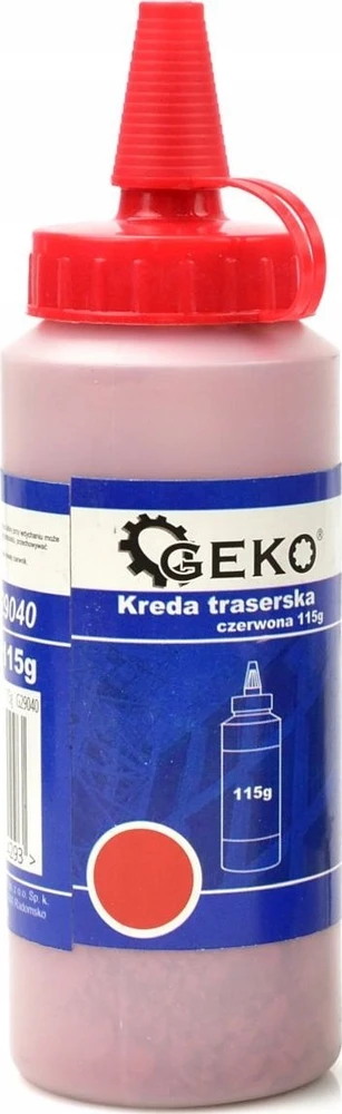 Kalkinis žymeklis, 115 g raudonas + 30 m siūlas, GEKO