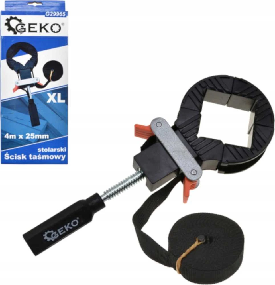 Geko Dailidės juostos spaustukas 4 m x 2,5 cm XL (30)