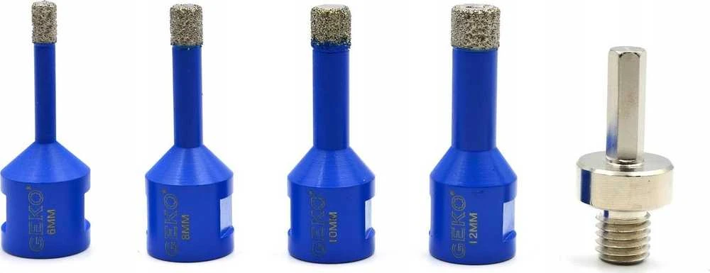 Geko Deimantinių skylių pjūklų rinkinys, 5 vnt. 6–12 mm (10)