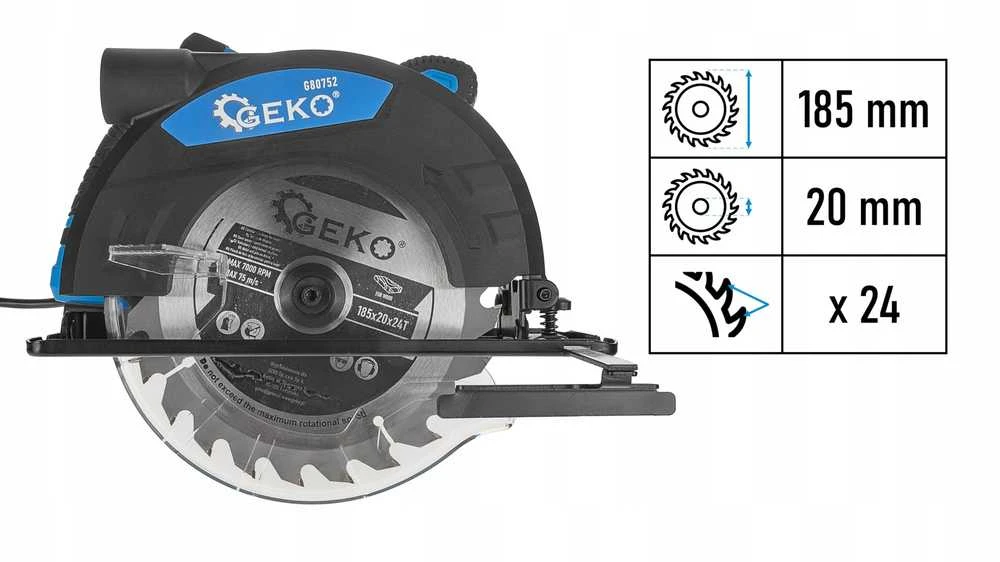 diskinis pjūklas Geko diskinis pjūklas 1200W 185mm (2)