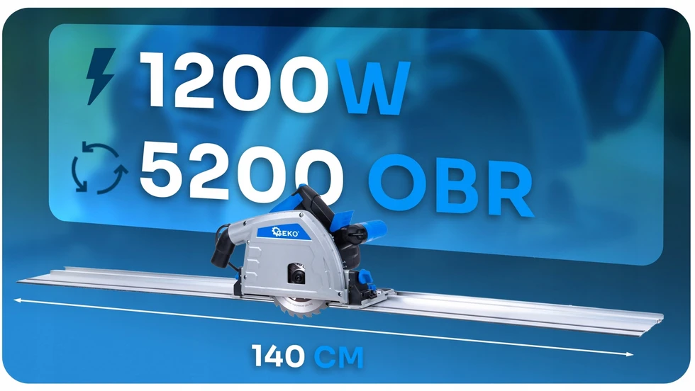 diskinis pjūklas Geko diskinis pjūklas su prowadnicą 1200W 165mm (2)