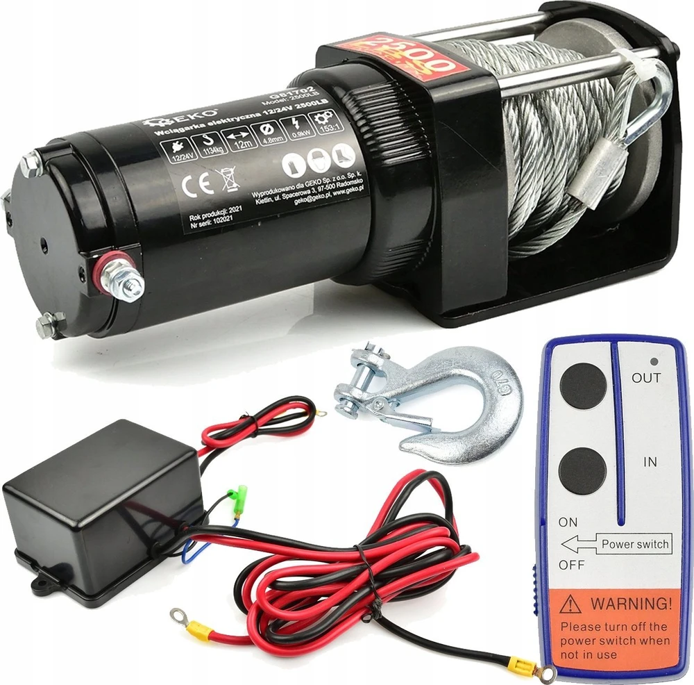 Geko elektrinė gervė 12 V, 2500 svarų (2)