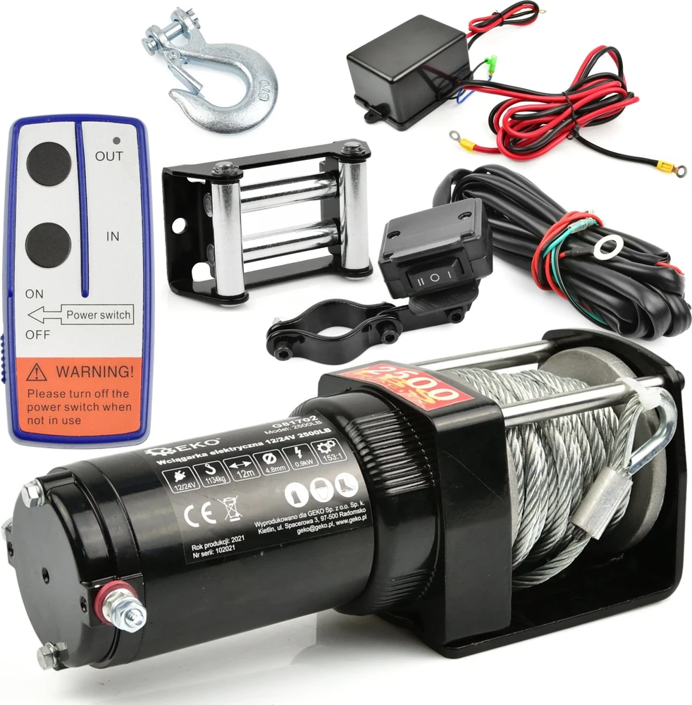 Geko elektrinė gervė 12 V, 2500 svarų (2)