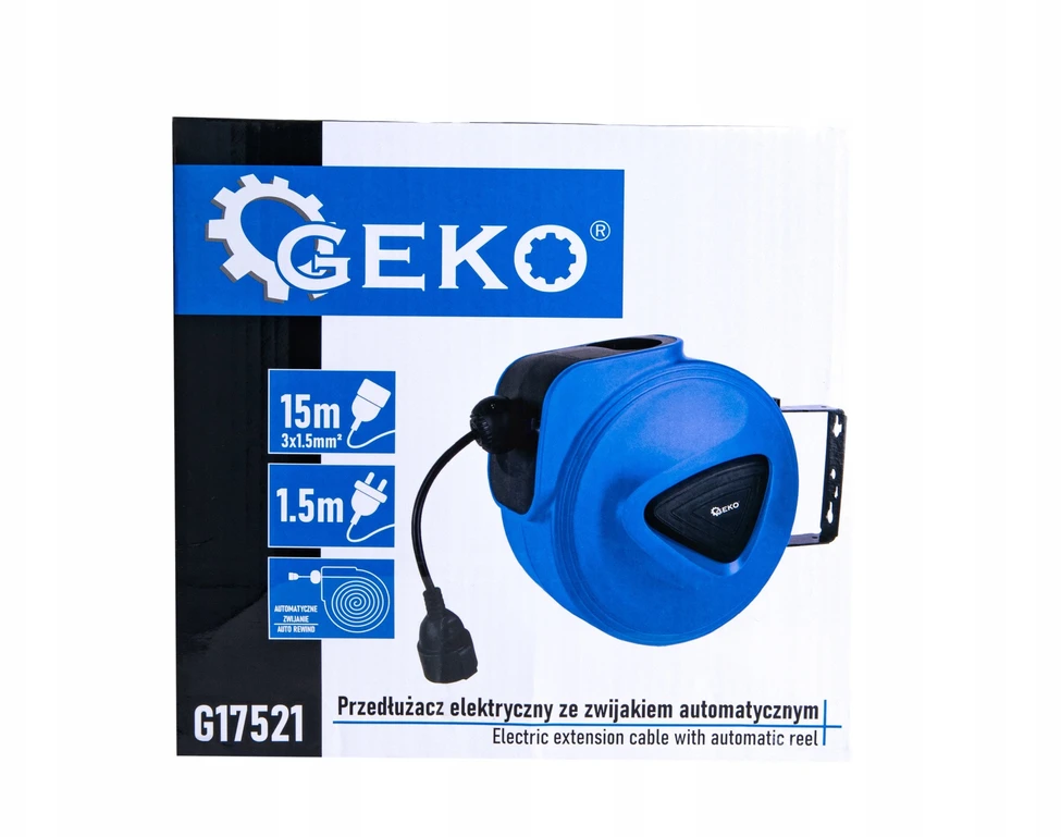 Geko Elektrinis prailgintuvas su automatiniu suvyniojimo būgnu 15 m + 1,5 m (4)