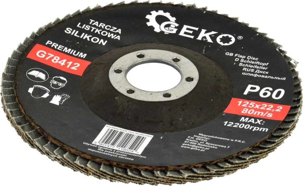 Geko Flap diskas ''SILICON'' 125mm P60 GEKO PREMIUM (10/200)