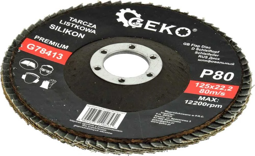 Geko Flap diskas ''SILICON'' 125mm P80 GEKO PREMIUM (10/200)