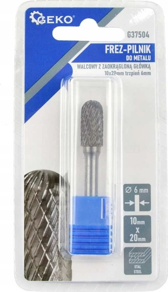 GEKO Galinis frezas metaliniam cilindriniam 10x20mm | 6 mm