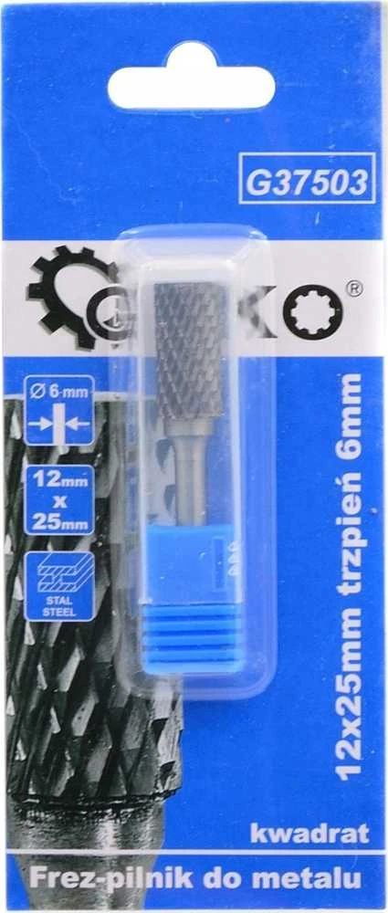 Geko Frezė metalui Kietlydinė Cilindrinė 12x25mm Kotas 6mm