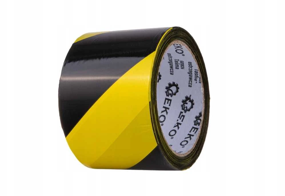 Geko Įspėjamoji juosta geltona-juoda 100m x 70mm (80)