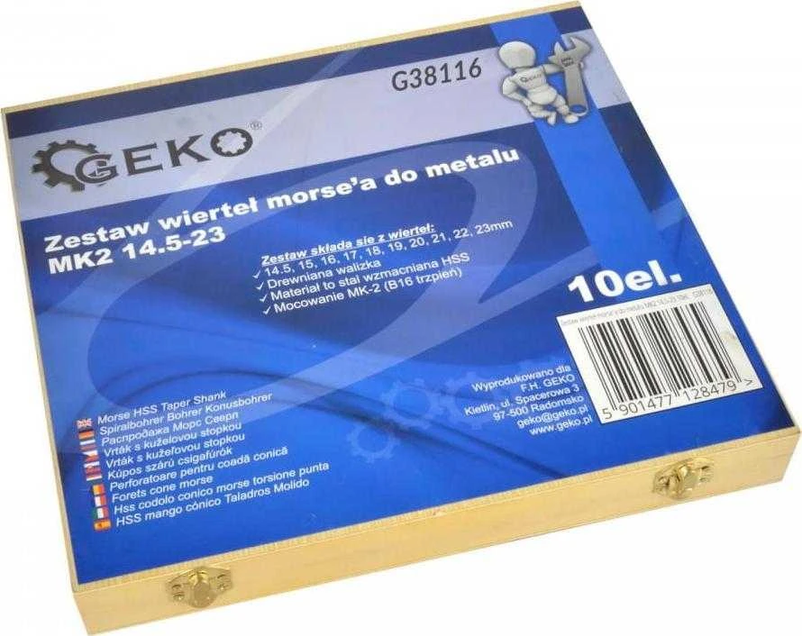 Grąžtas Geko grąžtų rinkinys iš 10 Vnt. MORSEA GRĄŽŲ METALUI MK2 14,5-23MM(5) G38116 GEKO