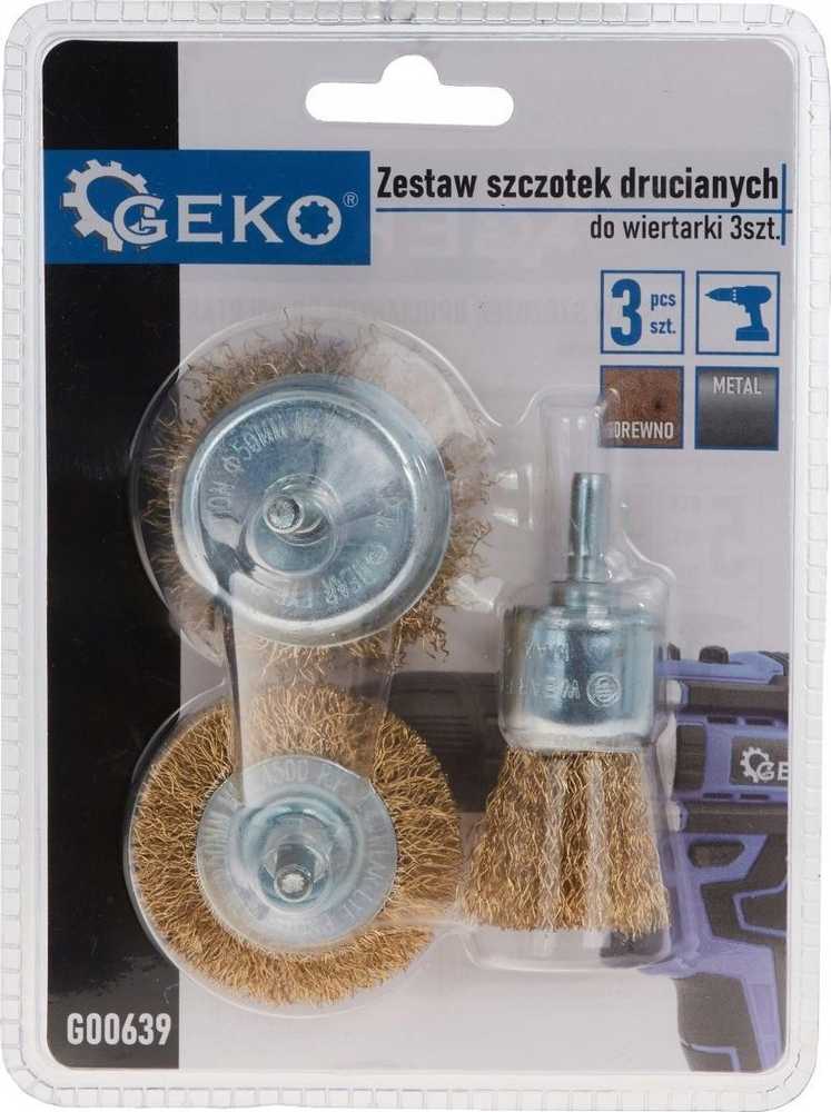 Geko gręžtuvo vielinių šepečių rinkinys, 3 vnt. (60)