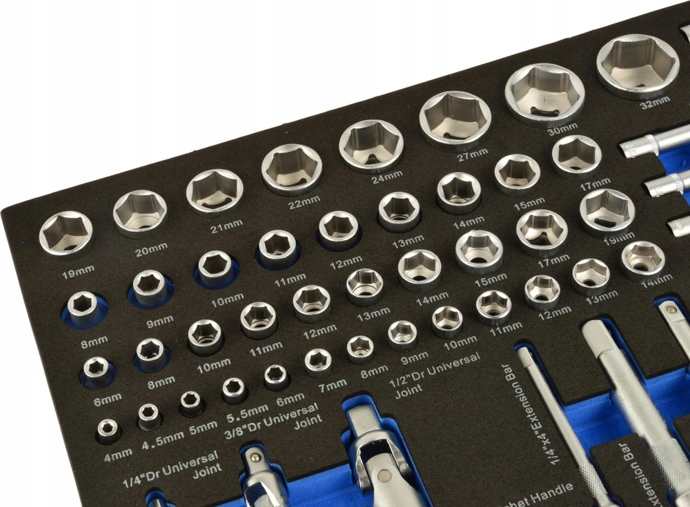 Geko Kasetė- komplektas nasadek su grzechotkami 1/4''-1/2'' 80el.(3)