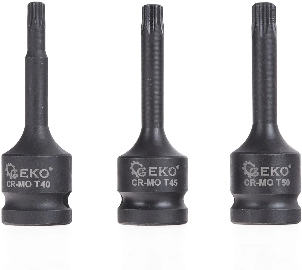 Geko Impaktinių raktų rinkinys torx 9 vnt. T20-T70 CR-MO (15)
