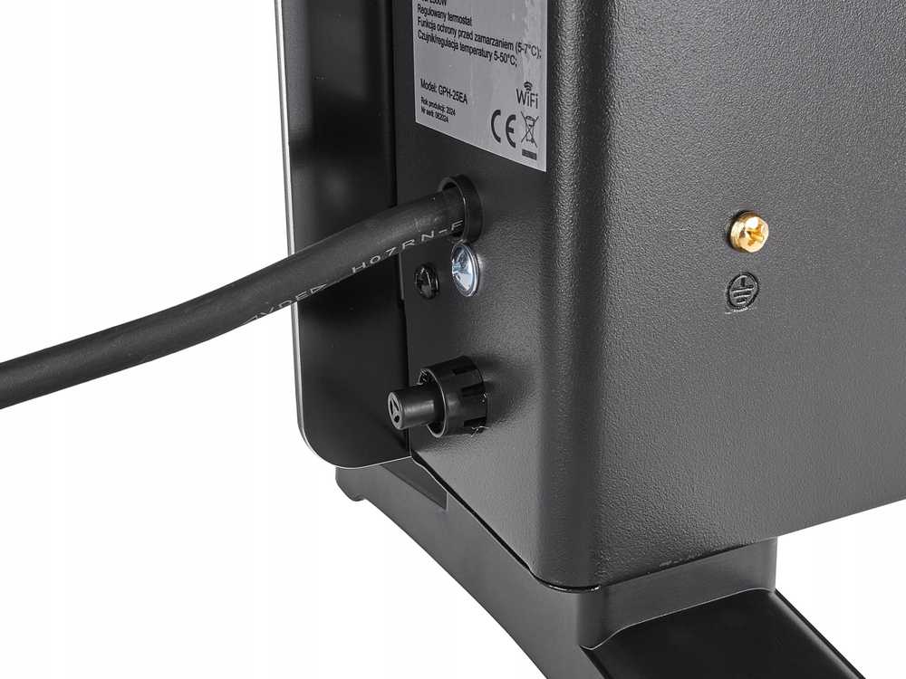 Šildytuvas Geko Šildytuvas konwektorowy stiklinis juoda su LCD, pultu sterowania i WiFi 2500W (1)