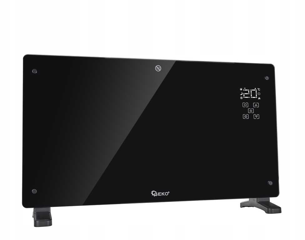 Šildytuvas Geko Šildytuvas konwektorowy stiklinis juoda su LCD, pultu sterowania i WiFi 2500W (1)