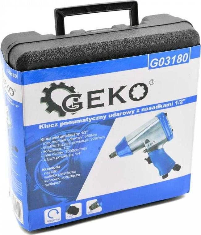 Geko KLUCZ pneumatinis UDAROWY Z NASADKAMI 1/2" (5) G03180 GEKO