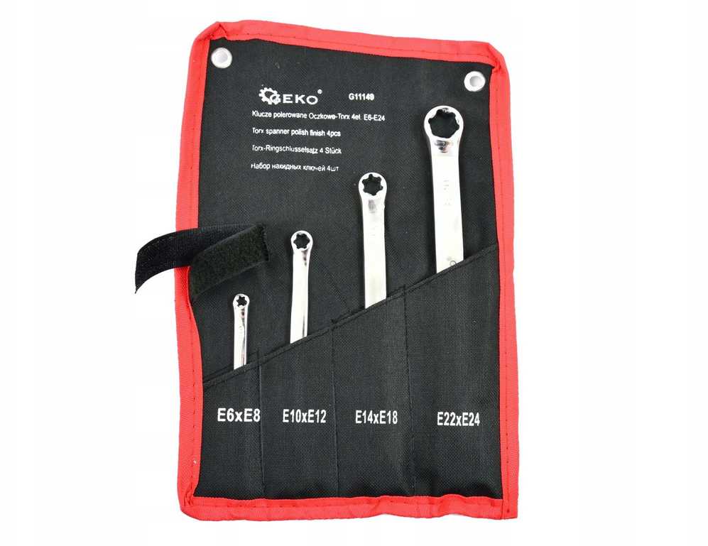 Geko Poliruoti veržliarakčiai Oczkowe-Torx 4 vnt. E6-E24 (40)