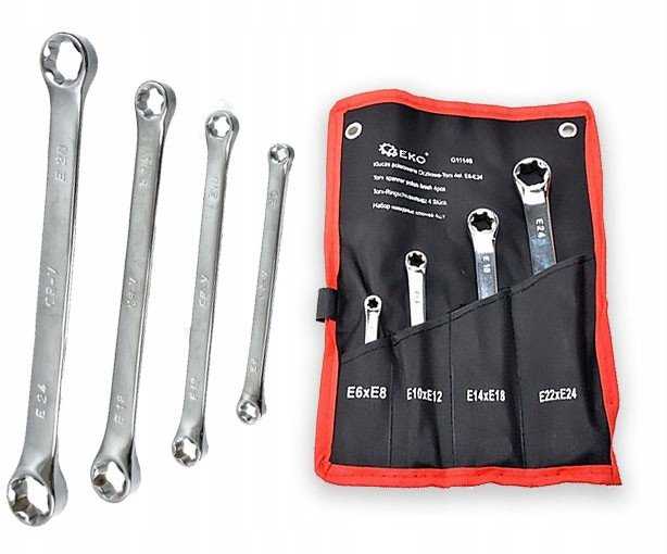 Geko Poliruoti veržliarakčiai Oczkowe-Torx 4 vnt. E6-E24 (40)