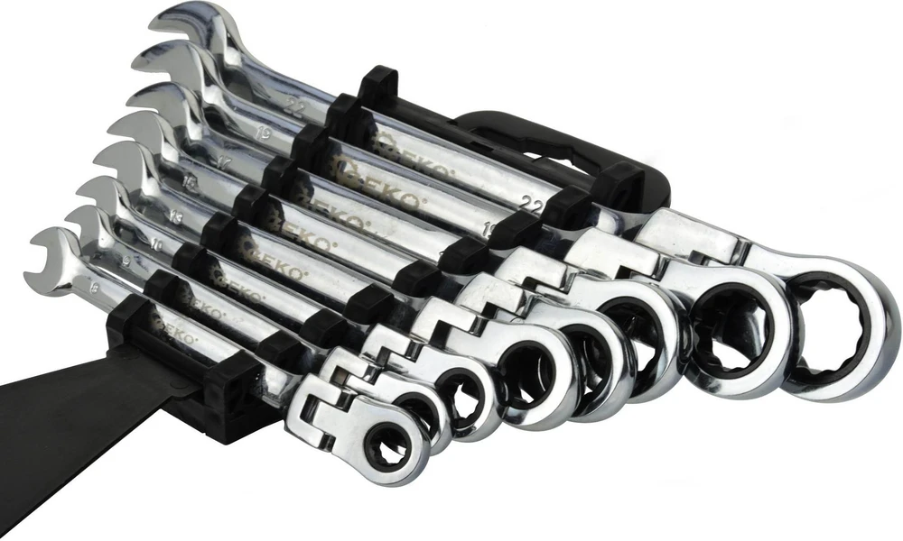 Geko sulankstomų raktų rinkinys su terkšle, 8 dienos, 8-22 mm (G10338)
