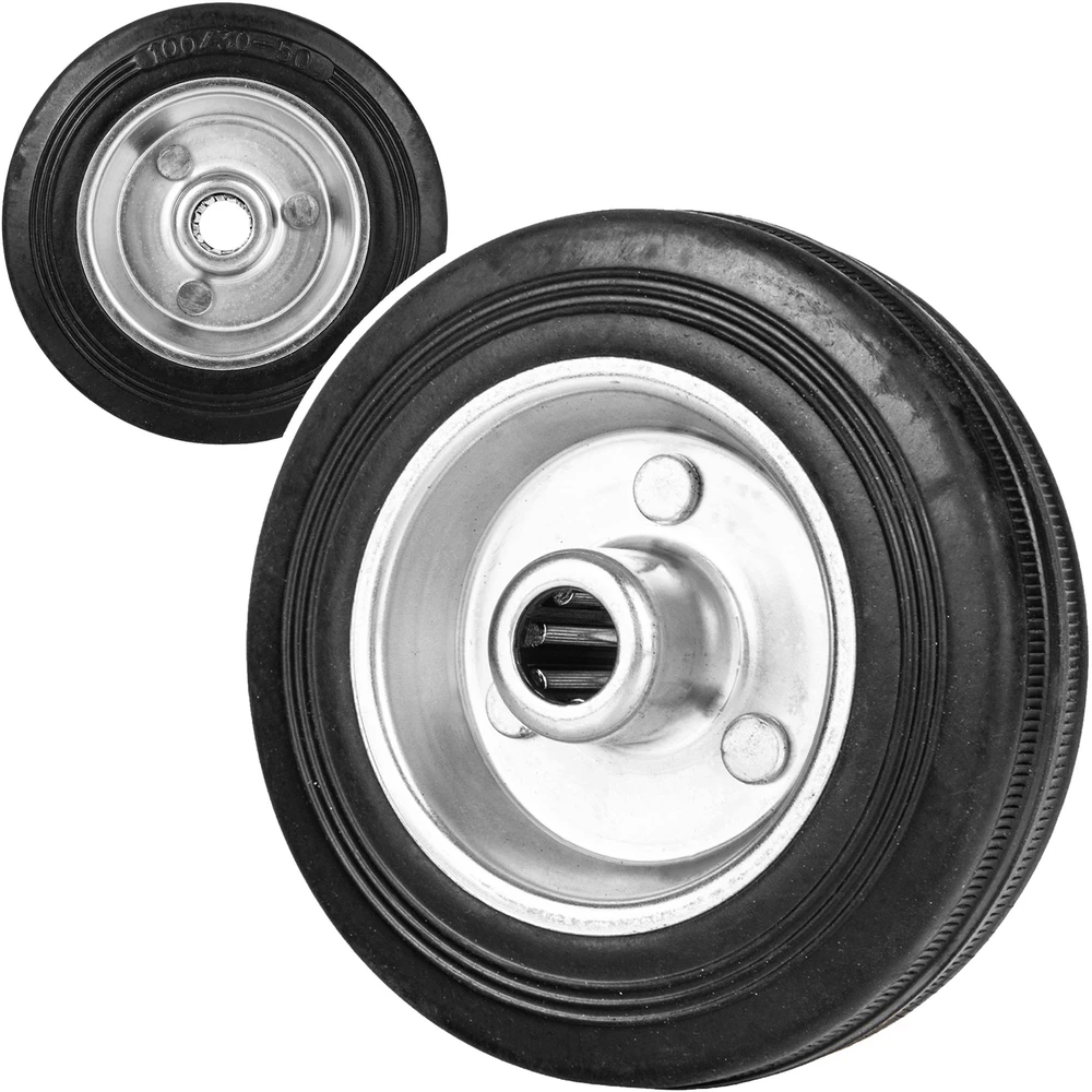 Geko Plieninis-guminis ratas 100mm 60kg (80) (5903418305505)