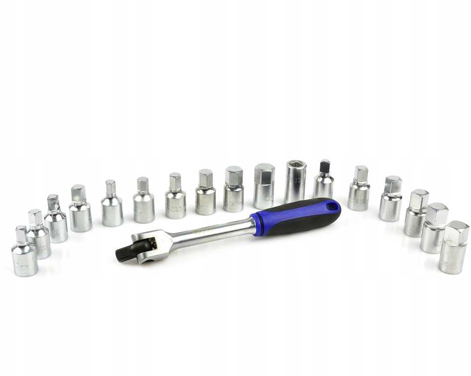 Geko Kpl. kluczy do korków oleju 3/8'' 18szt./dėklas metalo sp./ (10)