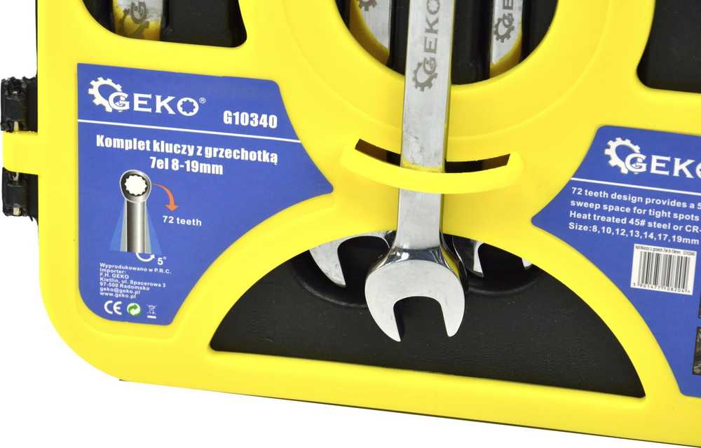 Geko Kpl. kluczy su grzechotką 7el 8-19mm (12)