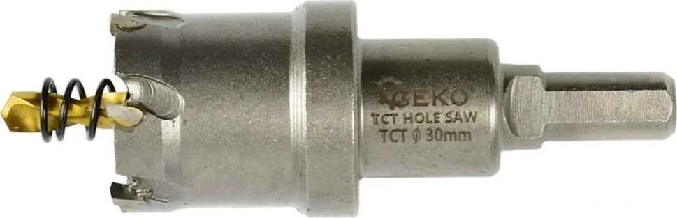 Grąžtas Geko karbido skylių pjūklų metalui rinkinys su titano grąžtu, 6 vnt., 22–65 mm (12)