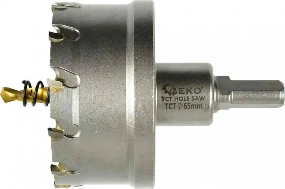 Grąžtas Geko karbido skylių pjūklų metalui rinkinys su titano grąžtu, 6 vnt., 22–65 mm (12)