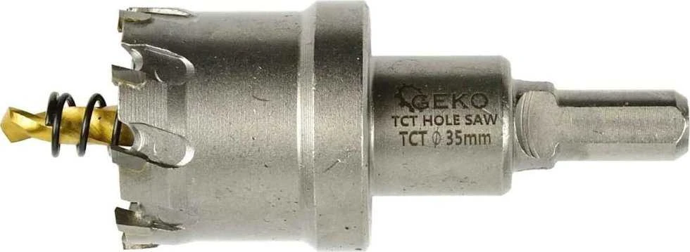 Grąžtas Geko karbido skylių pjūklų metalui rinkinys su titano grąžtu, 6 vnt., 22–65 mm (12)