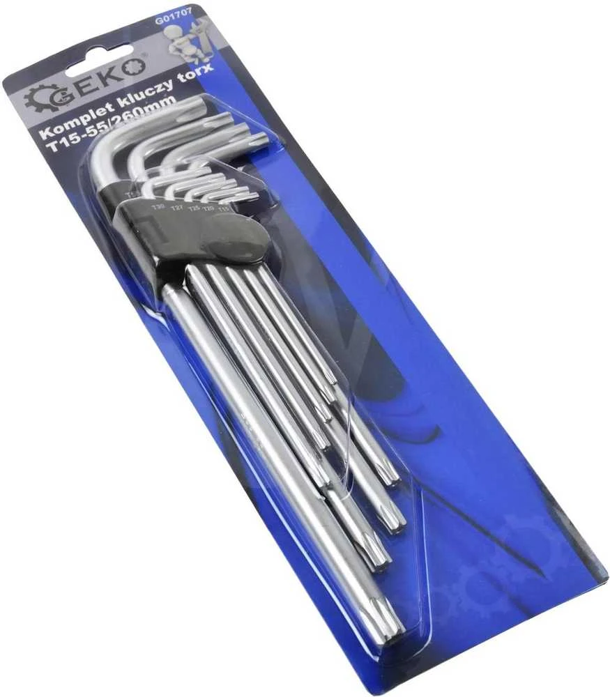 Prailgintų raktų TORX rinkinys T15-T55 260 mm GEKO G01707