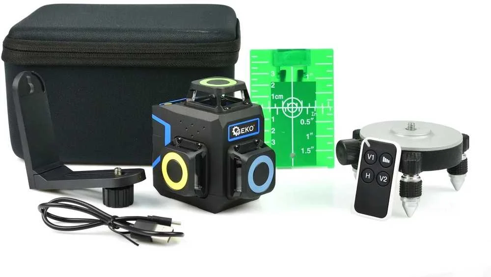 Geko lazerinis samopoziomujący 3D 360 12x žalia linijos (8)