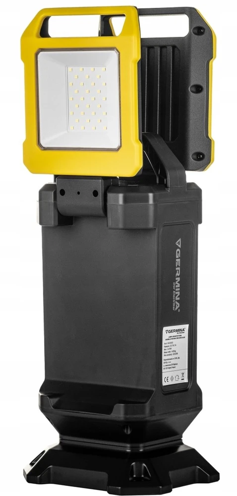 Geko LED dirbtuvių lempa HERCULES 20W 1500lm ir 750lm 6500K IP54 akumuliatorinė su powerbank funkcija GW-0033