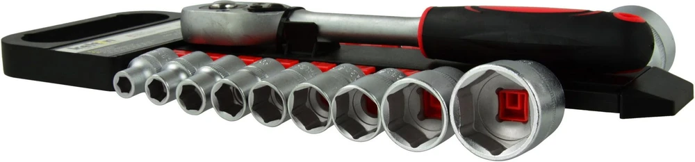 Geko Lizdiniai raktai su terkšle 8-32 mm 1/2"19 vnt. (5/10)
